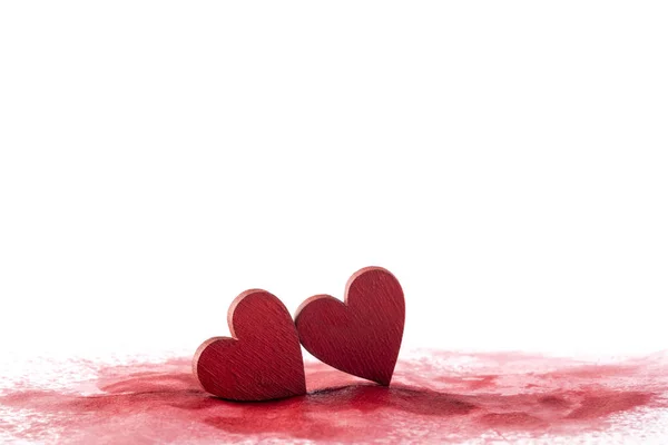 Two Red Hearts Bloody Background — Stock Photo, Image