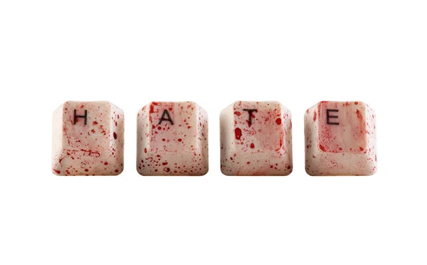 Szó Gyűlölet Kialakult Véres Számítógép Billentyűzet Kulcsok — Stock Fotó