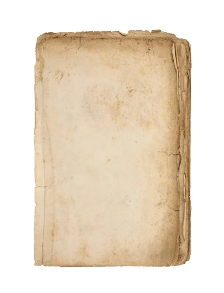 Starý Špinavý List Papíru Izolované Bílém Pozadí Výstřižkem Cesta — Stock fotografie