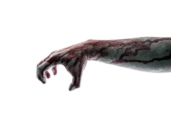 Bloedige Hand Geïsoleerd Witte Achtergrond Met Knippen Pad — Stockfoto