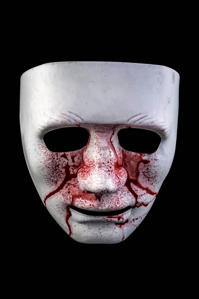 Μάσκα Αίματος Απομονώθηκε Μαύρο Φόντο Μονοπάτι Κλίιπινγκ — Φωτογραφία Αρχείου