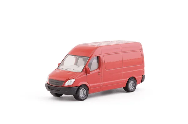 Transport Red Van Car White Background — Stock Photo, Image