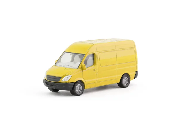 Transport Gelber Lieferwagen Auf Weißem Hintergrund — Stockfoto