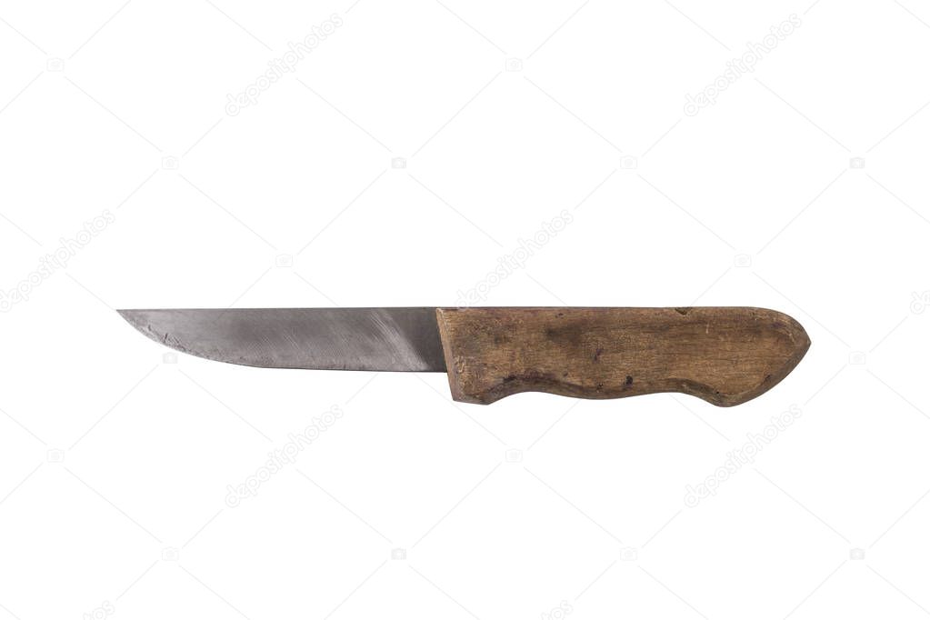 Old knife isolated on white background 