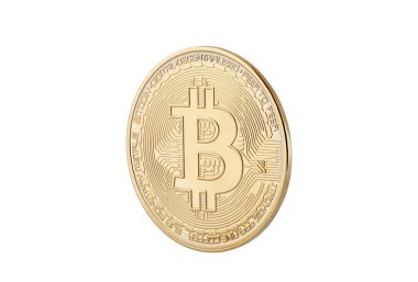 Kırpma yolu ile beyaz arkaplanda izole edilmiş bitcoin 