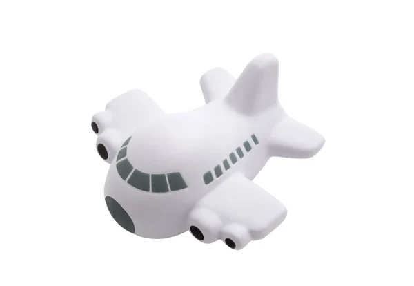 Weißes Passagierspielzeug Flugzeug Isoliert Auf Weißem Hintergrund Mit Clipping Pfad — Stockfoto
