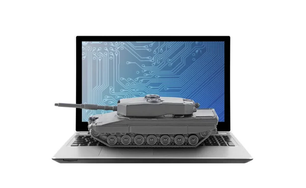Tank Laptop Isolated White Background — Stock Photo, Image