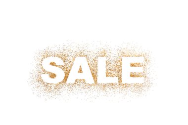 Beyaz arka planda altın parıltı sözcüğü satışı