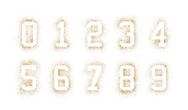 Beyaz Arkaplanda Izole Edilmiş Simden Yapılmış Altın Sayılar — Stok fotoğraf
