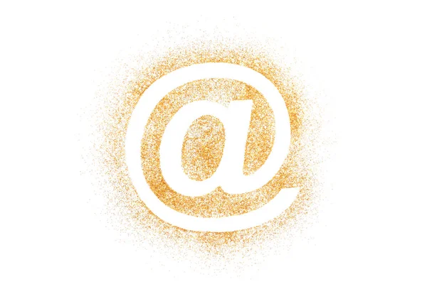 キラキラで作られた黄金のインターネットシンボル — ストック写真