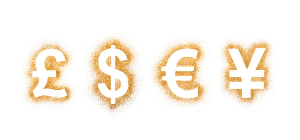 Goldene Währungssymbole Aus Glitzer — Stockfoto