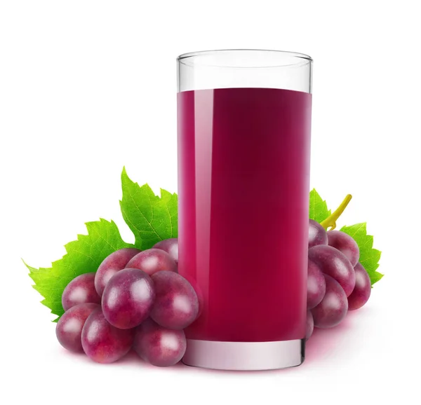 Vereinzeltes Trinken Glas Roter Traubensaft Isoliert Auf Weißem Hintergrund Mit — Stockfoto