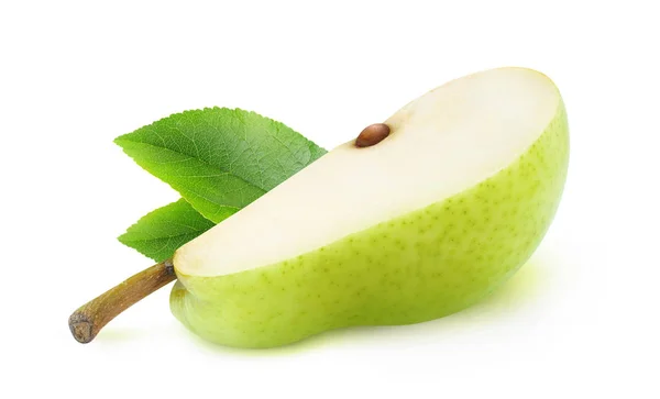 Isolated Pear One Piece Green Pear Fruit Isolated White Background — Stock Photo, Image