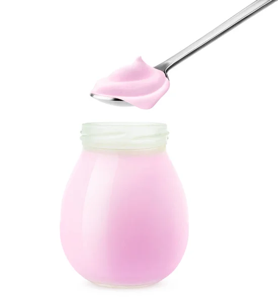 Geïsoleerde bosbessen yoghurt — Stockfoto
