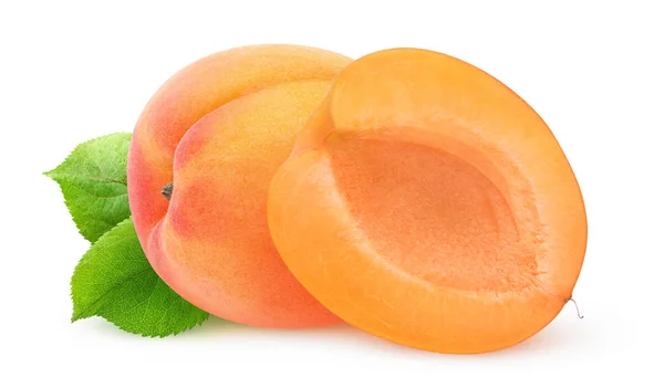 Izolované řezané meruňky — Stock fotografie