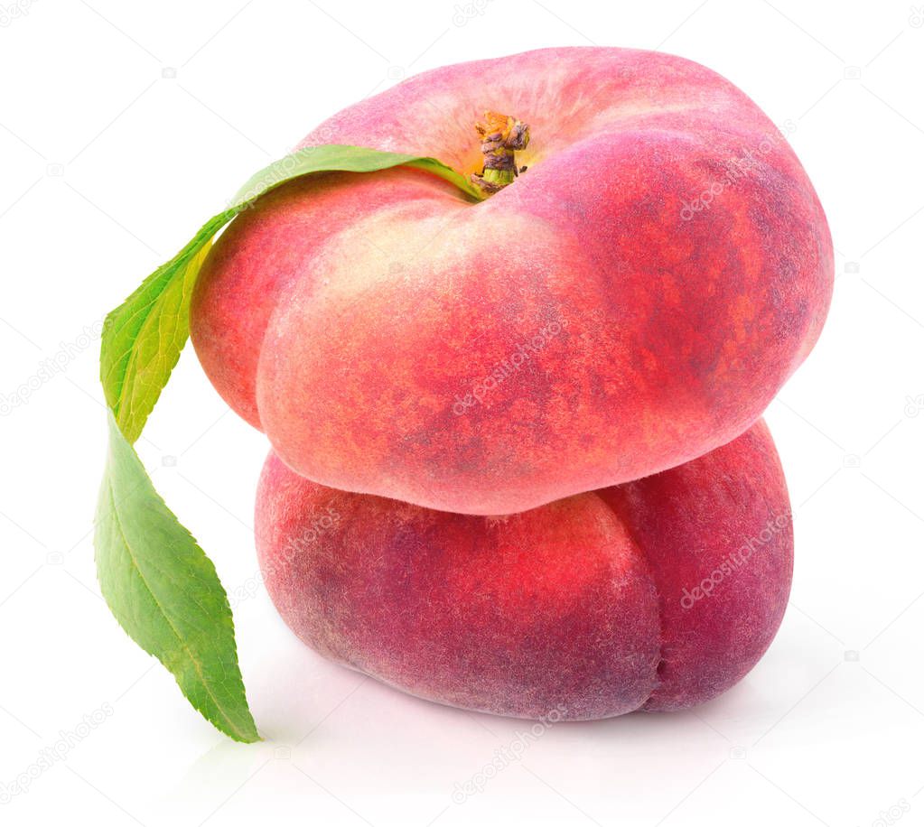 Isolated flat peaches