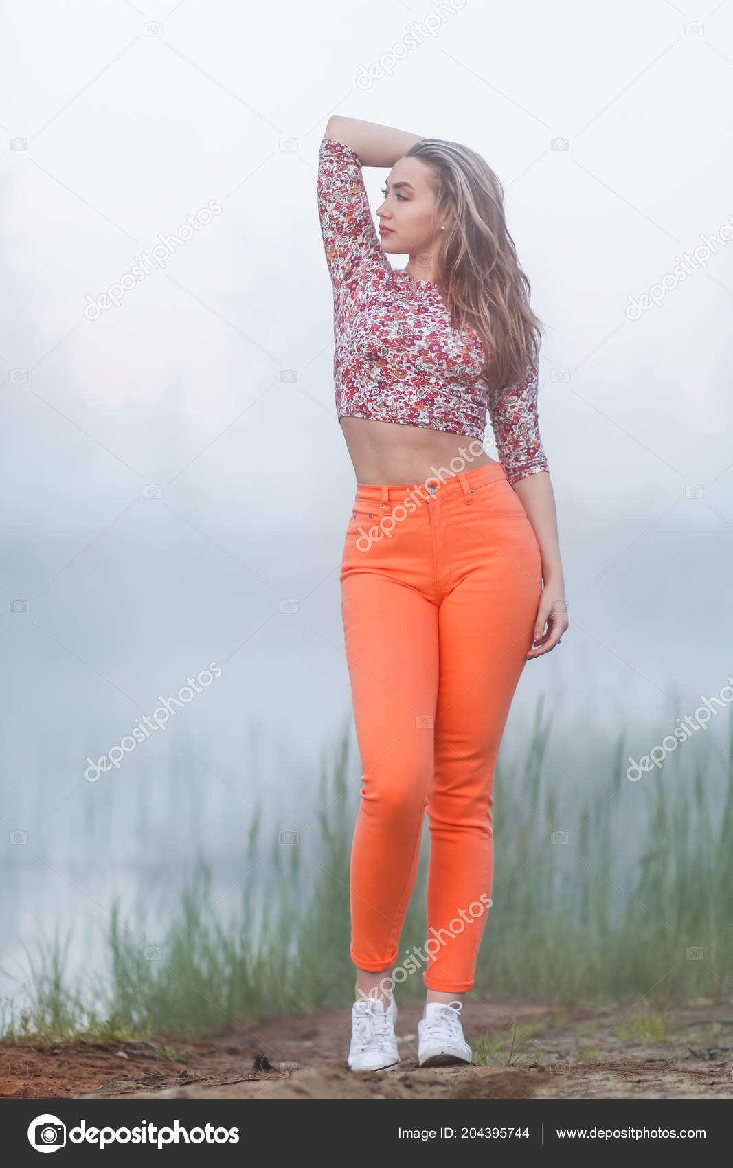 bright orange jeans