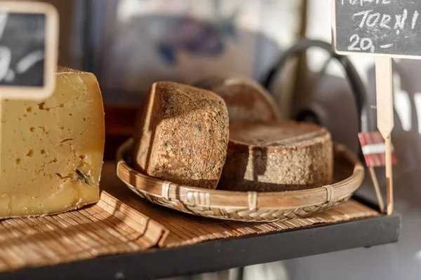 Selection Cheese Cutting Board — Stock Photo, Image