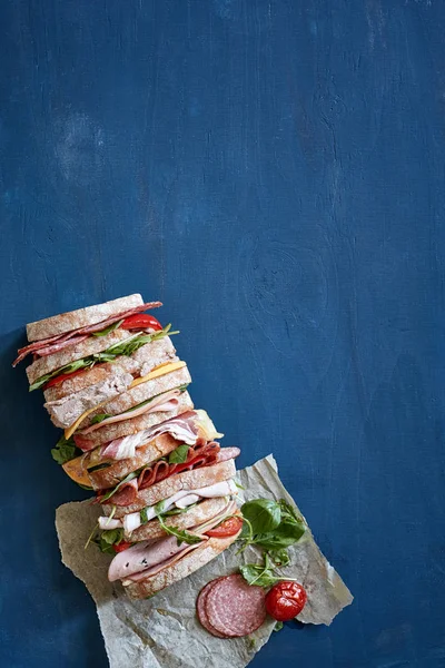 Sandwitch Towerr Selection Meats Stock Photo