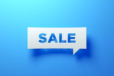 Mavi zemin üzerine beyaz sohbet kabarcık