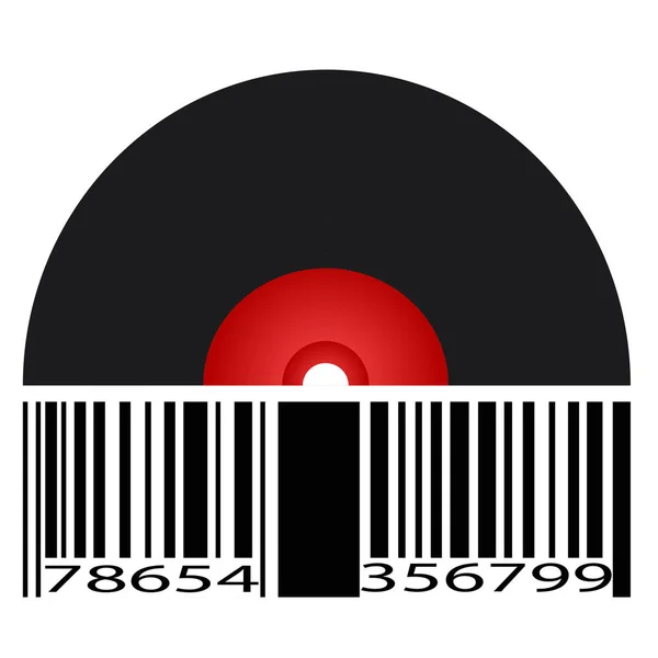 Isolated Black Record Barcode White Background — Stock Vector