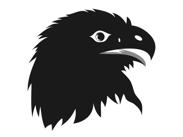 Isolated Eagle Head Silhouette Vector White Background — Stock Vector