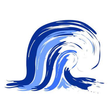 izole soyut mavi okyanus wave logosu beyaz arka plan üzerinde