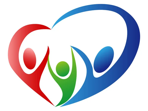 Isolé Famille Amour Logo Sur Fond Blanc — Image vectorielle