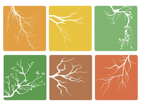 Aislado Árbol Botones Rama Iconos Vector Fondo Blanco — Archivo Imágenes Vectoriales