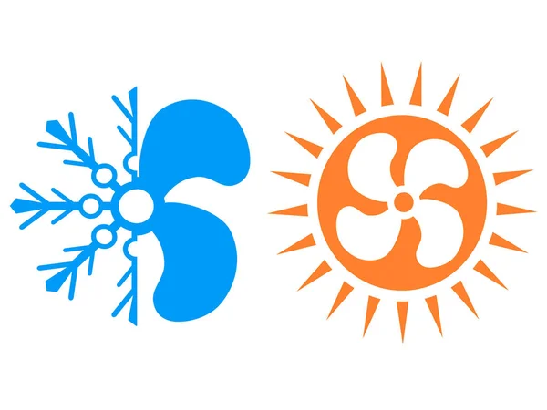 Aislado Aire Acondicionado Simple Símbolo Icono Logo Fondo Blanco Gráficos vectoriales