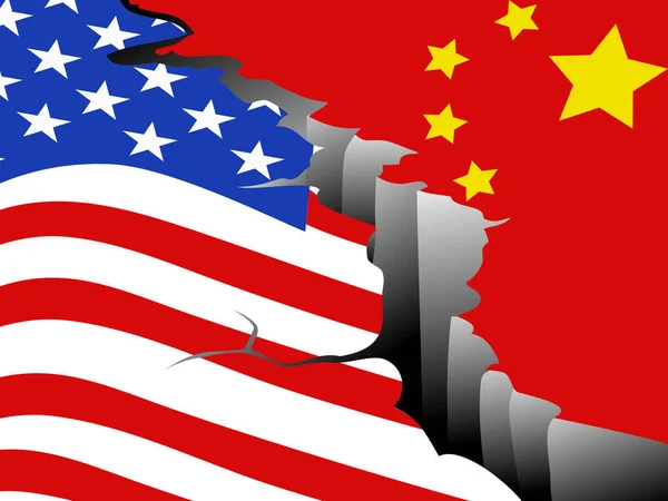 Achtergrond Van Verenigde Staten China Economische Oorlog — Stockvector
