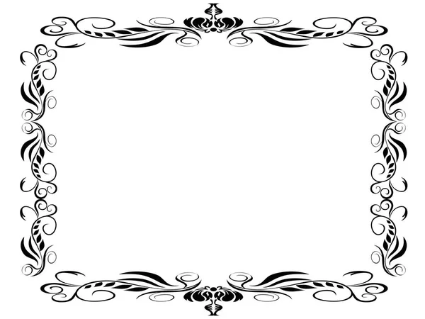 查出的黑色经典装饰框架在白色背景 — 图库矢量图片