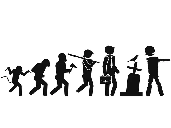 ゾンビに人々 の進化のハロウィン デザインの背景 — ストックベクタ