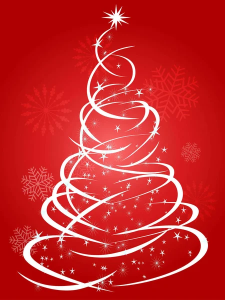 Fondo Vacaciones Del Árbol Navidad Rojo — Vector de stock