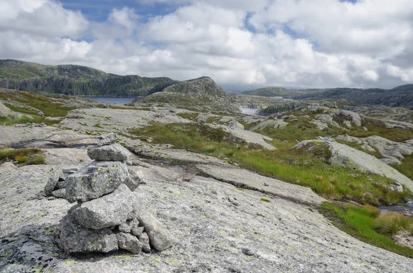 Τοπίο Τους Λόφους Τις Λίμνες Και Φιορδ Στη Νότια Νορβηγία — Φωτογραφία Αρχείου