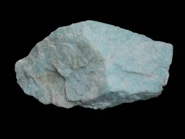 Azul Verde Amazonita Feldspato Mineral Hoydalen Noruega Sobre Fundo Preto — Fotografia de Stock