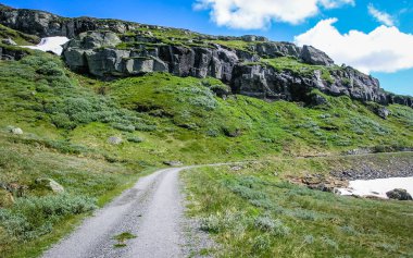 Norveç'e seyahat. Dağ yolu