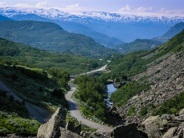 Reis Naar Noorwegen Bergweg — Stockfoto