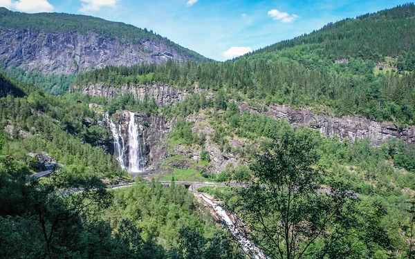 Καταρράκτες Στα Βουνά Της Νορβηγίας — Φωτογραφία Αρχείου
