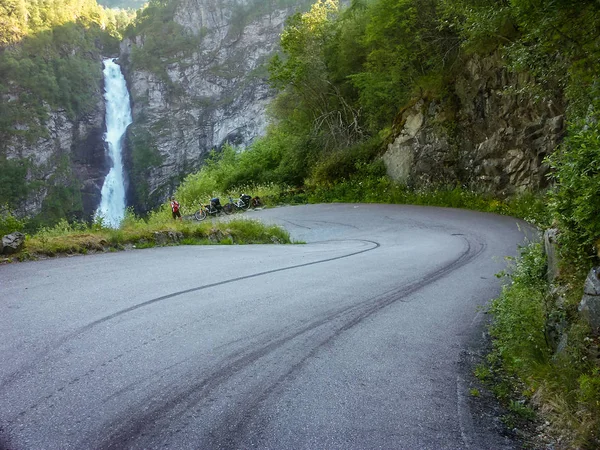 Prachtige Natuur Van Noorwegen Bergweg — Stockfoto