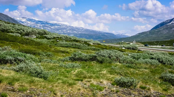 Krásná Norská Příroda Hory Silnice — Stock fotografie