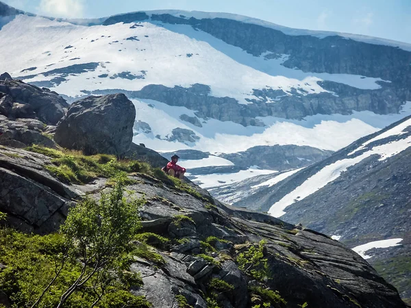 Bella Natura Norvegese Montagne Gole Fiume Montagna — Foto Stock