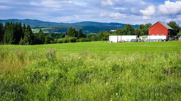 Viaggiare Norvegia Villaggio Montagna — Foto Stock