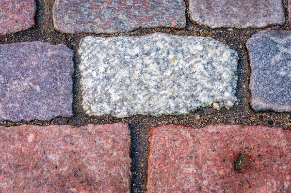 Die Alten Kopfsteinpflasterstraßen Rechteckiger Pflasterstein — Stockfoto