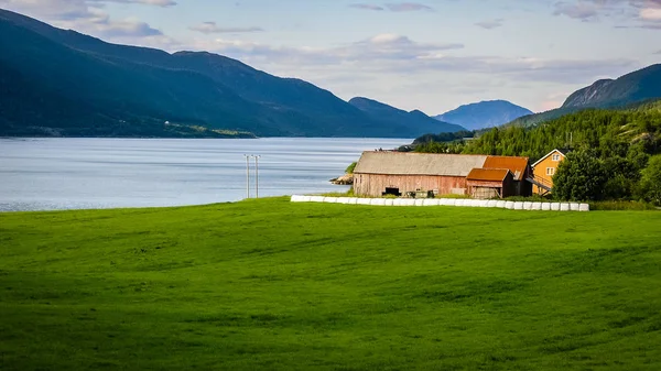 Fjorde und Ackerland in Norwegen — Stockfoto