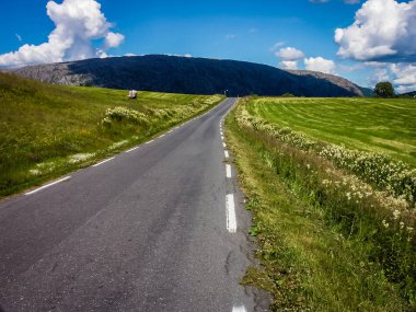  Norveç 'in dağlarında yol