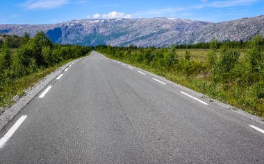  Norveç 'in dağlarında yol