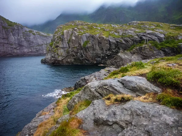 Norveç fiyortunun kayalık kıyısı — Stok fotoğraf