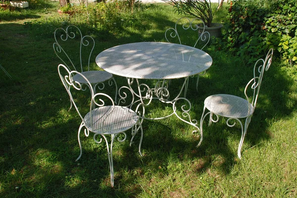 Garden Table Chairs Summer — Stock Photo, Image