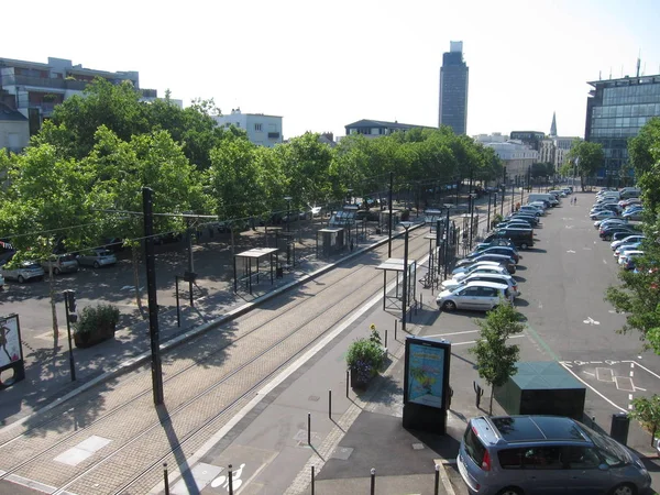 Place Viarme Spårvagnslinje Nantes — Stockfoto